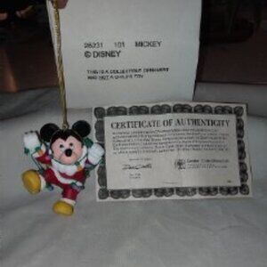 Disney Collectible Ornaments, Mickey, Minnie, Tramp, Pocahontas, Simba, & Meeko